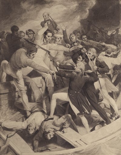 Conflicto del Contraalmirante Nelson con una Lancha Española, 3 de Julio de 1797 de Richard after Westall